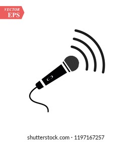 Microphone icon, vector audio illustration - sound music icon, studio speech symbol