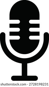 Mikrofonsymbol-Vektor für Audioaufnahme und Sprachkommunikation