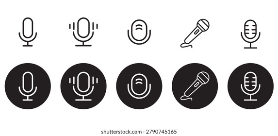 Microphone Icon Vector Audio Voice Record Podcast UI Element