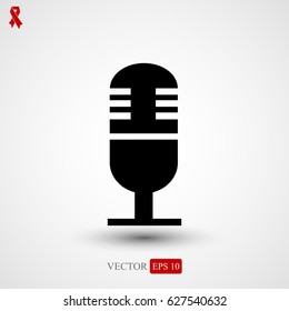 Microphone Icon, Vector Best Flat Icon, EPS