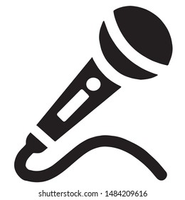 Microphone icon  vector black color