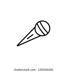 microphone icon- vector black linear style illustration