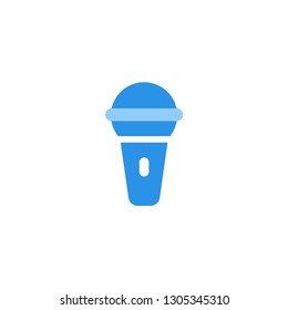 microphone icon vector blue monochrome color