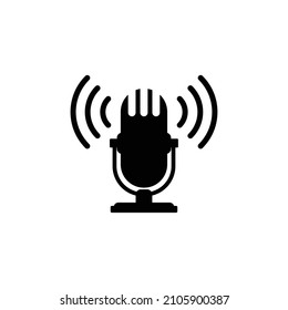 signo de transmisión vectorial de icono de micrófono
