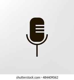 Microphone icon vector, clip art. Voice search. Also useful as logo, web UI element, symbol, graphic image, silhouette and illustration. Compatible with ai, cdr, jpg, png, pdf and eps formats.
