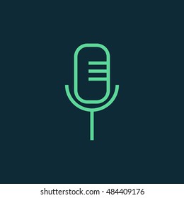 Microphone icon vector, clip art. Also useful as logo, web UI element, symbol, graphic image, silhouette and illustration.