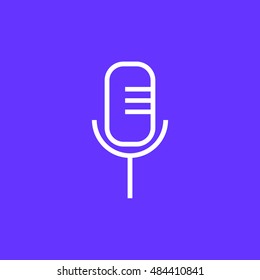 Microphone icon vector, clip art. Also useful as logo, web UI element, symbol, graphic image, silhouette and illustration.