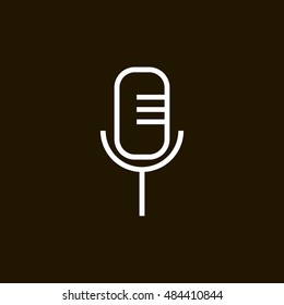 Microphone icon vector, clip art. Voice search. Also useful as logo, web UI element, symbol, graphic image, silhouette and illustration.