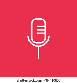 Microphone icon vector, clip art. Also useful as logo, web UI element, symbol, graphic image, silhouette and illustration.