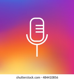 Microphone icon vector, clip art. Also useful as logo, web UI element, symbol, graphic image, silhouette and illustration.