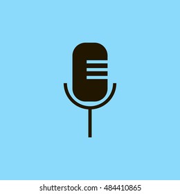Microphone icon vector, clip art. Also useful as logo, web UI element, symbol, graphic image, silhouette and illustration.