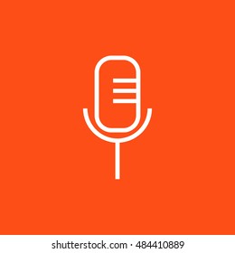 Microphone icon vector, clip art. Also useful as logo, web UI element, symbol, graphic image, silhouette and illustration.