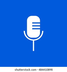 Microphone icon vector, clip art. Voice search. Also useful as logo, web UI element, symbol, graphic image, silhouette and illustration.