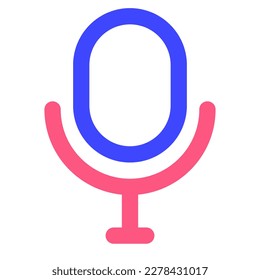 Microphone icon vector design color line style