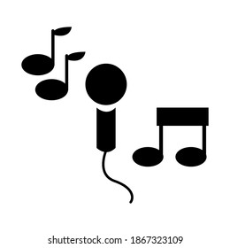 Ilustración de diseño de vector de icono de micrófono