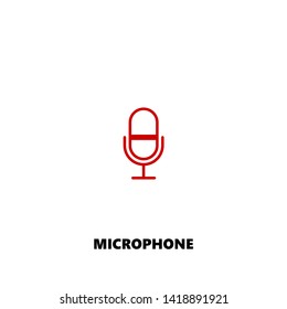 microphone icon. microphone vector design. sign design. red color