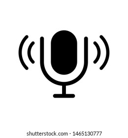 Plantilla de diseño vectorial de icono de micrófono