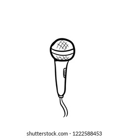 microphone icon vector doodle