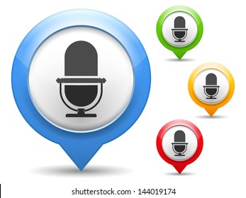 Microphone icon, vector eps10 illustration