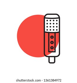 Microphone icon vector - Fill outline