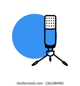 Microphone icon vector - Fill outline