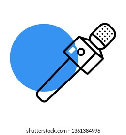 Microphone icon vector - Fill outline