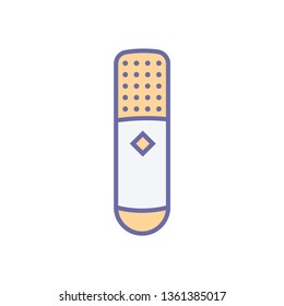 Microphone icon vector - Fill outline