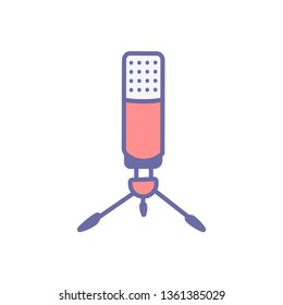 Microphone icon vector - Fill outline