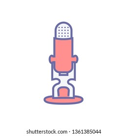 Microphone icon vector - Fill outline
