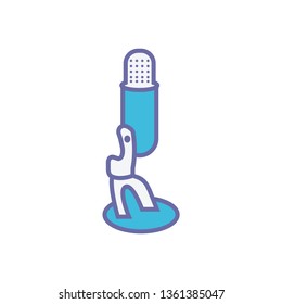 Microphone icon vector - Fill outline