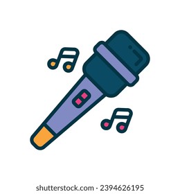 microphone icon. vector filled color icon for your website, mobile, presentation, and logo design.