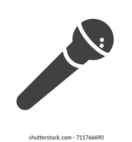 Microphone icon vector, filled flat sign, solid pictogram isolated on white. Symbol, logo illustration.