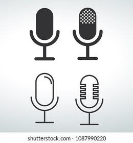 Microphone Icon vector flat design