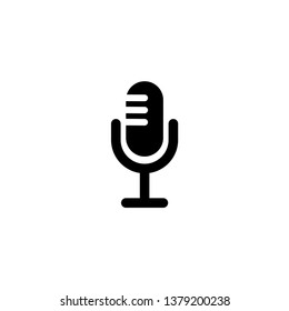 Microphone icon vector. Flat design style. Microphone logo illustration on white background.
