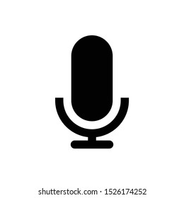 Microphone icon vector flat design. Mic, voice, record icon isolated