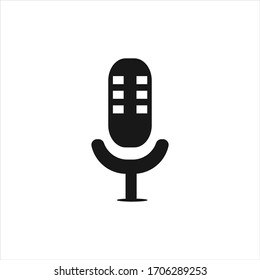 microphone icon vector flat design, with white background