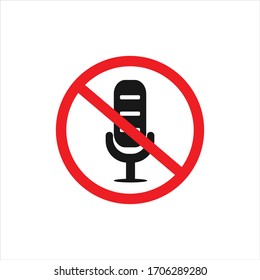 microphone icon vector flat design, with white background