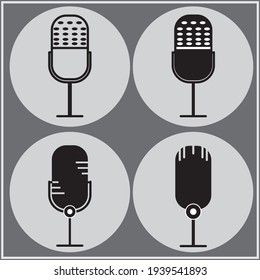 Microphone Icon vector flat design. vector illustration eps 10
