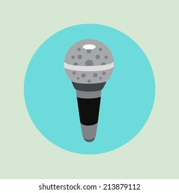 microphone icon vector flat design 