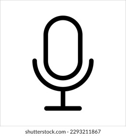 Microphone Icon vector flat design on white background