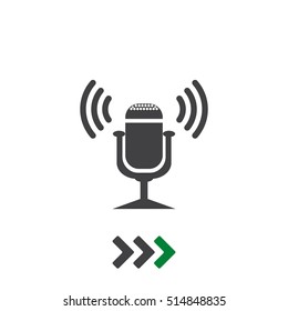 Microphone Icon Vector flat design style