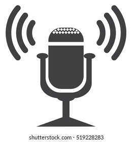 Microphone Icon Vector flat design style