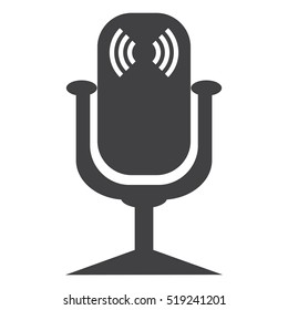 Microphone Icon Vector flat design style