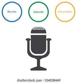 Microphone Icon Vector flat design style