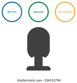 Microphone Icon Vector flat design style