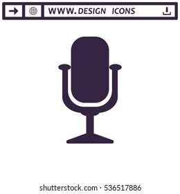 Microphone Icon Vector flat design style
