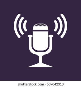 Microphone Icon Vector flat design style