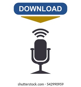 Microphone Icon Vector flat design style