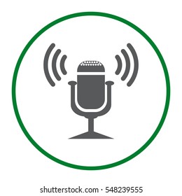 Microphone Icon Vector flat design style