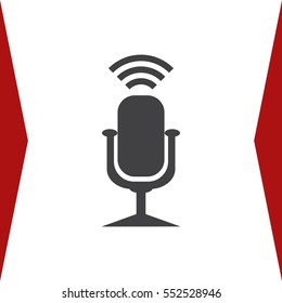 Microphone Icon Vector flat design style